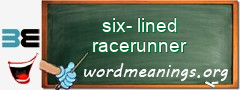 WordMeaning blackboard for six-lined racerunner